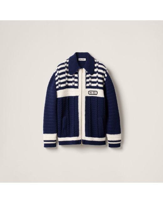 Miu Miu Blue Cashmere Cardigan