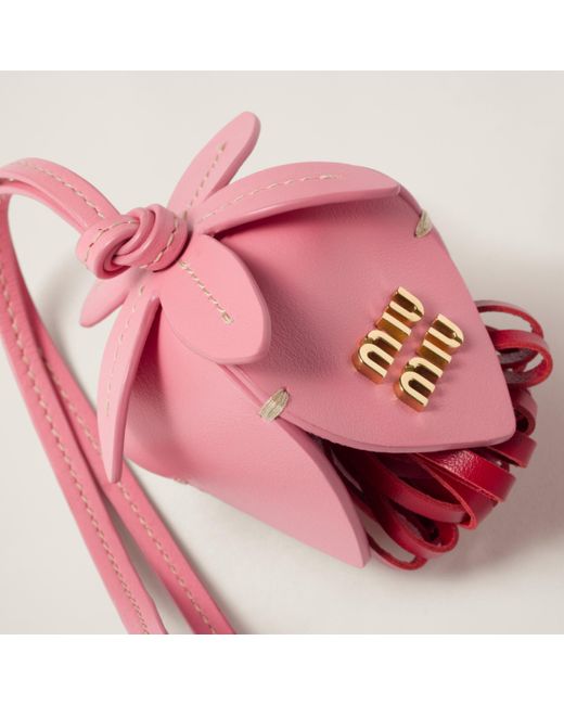 Miu Miu Leather Trick in Pink | Lyst