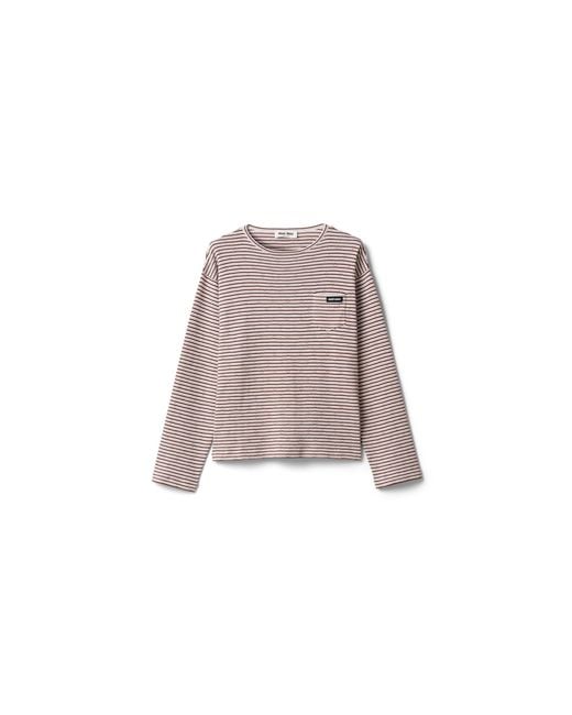 Miu Miu Pink Cotton, Cashmere And Silk Crew-Neck Knit Sweater