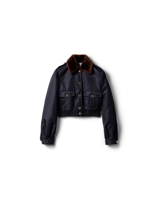 Miu Miu Black Technical Gazar Blouson Jacket