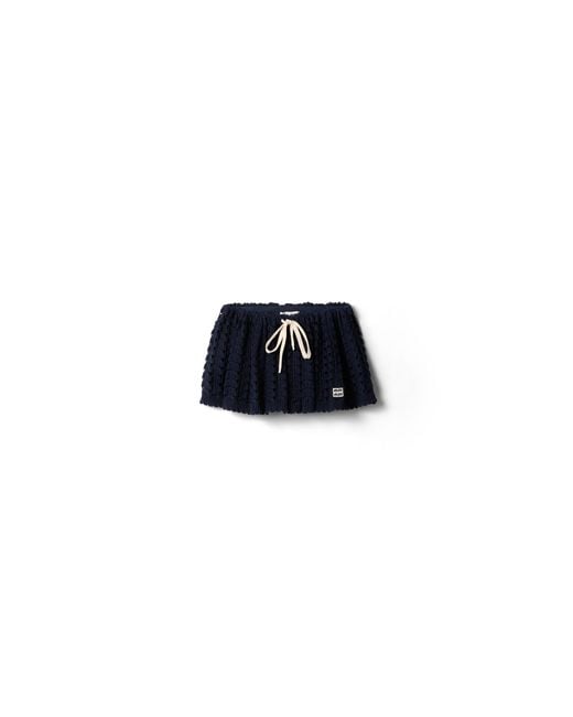 Miu Miu Blue Cotton Miniskirt