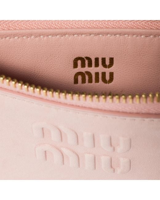 Miu Miu Pink Nappa Leather Envelope Card Holder