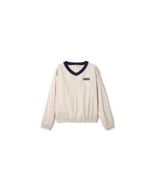 Miu Miu Natural Technical Pongé Sweatshirt