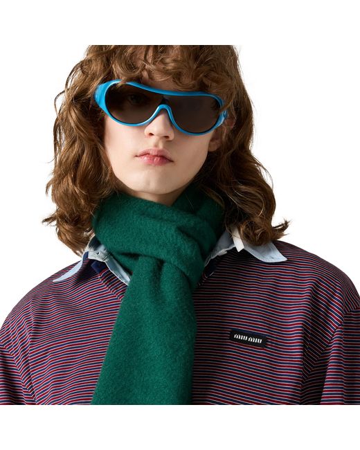 Miu Miu Purple Striped Jersey T-Shirt