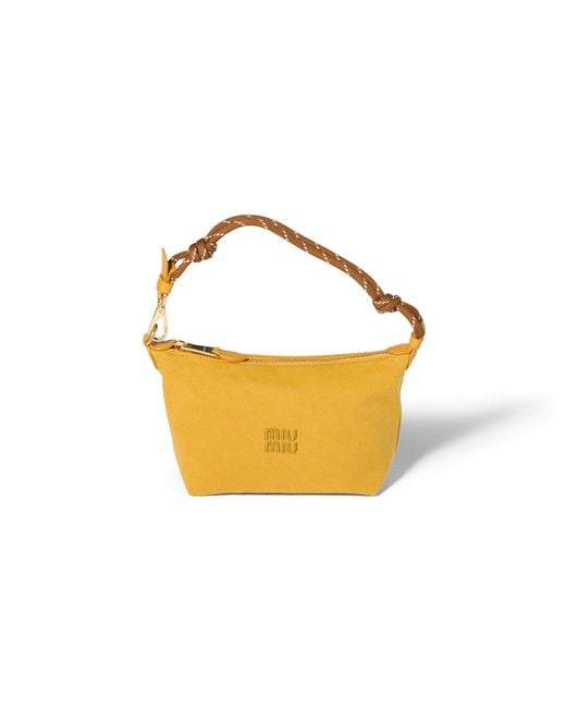 Miu Miu Yellow Spirit Gabardine Pouch