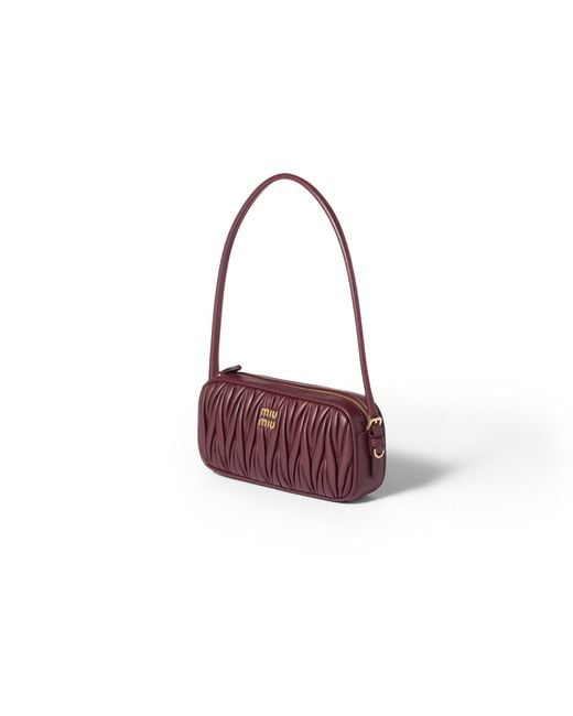 Miu Miu Brown Matelassé Nappa Leather Pouch