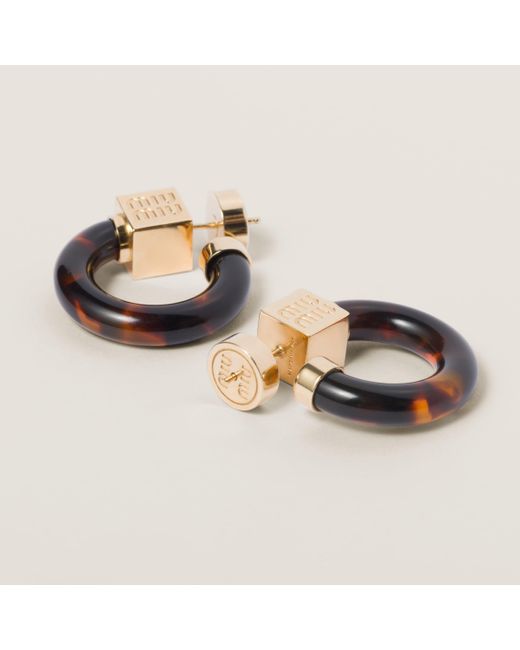 Miu Miu Multicolor Plexiglas And Metal Earrings