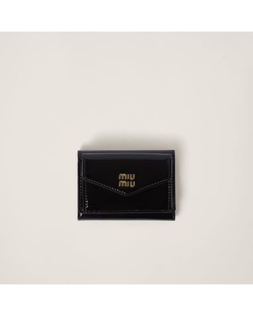 Miu Miu Black Small Patent Leather Wallet