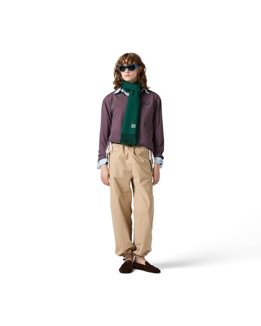 Miu Miu Natural Washed Gabardine Trousers