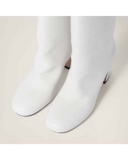 Miu Miu White Heel Boot