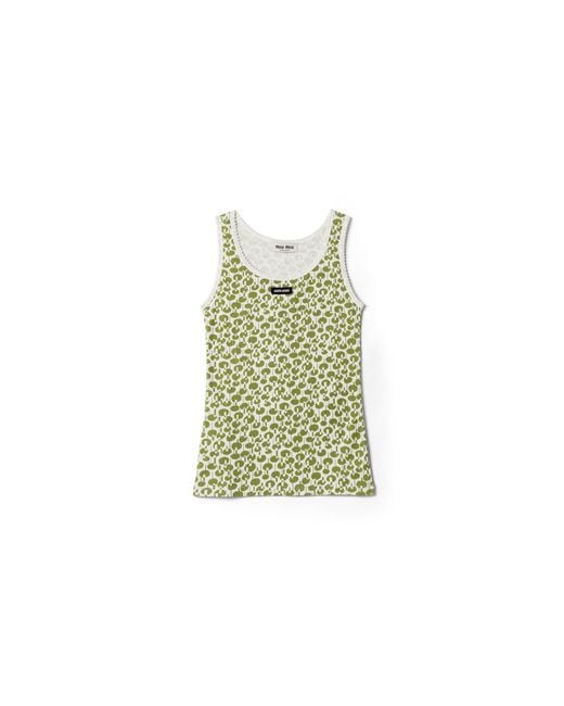 Miu Miu Green Cotton Tank Top