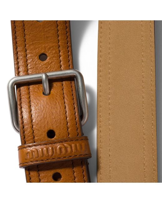 Miu Miu White Leather Belt