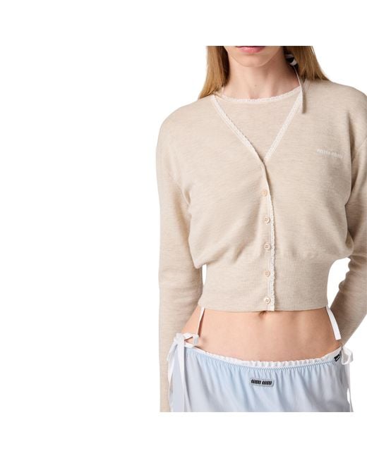 Miu Miu Natural Cashmere Cardigan