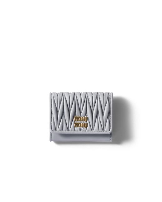 Miu Miu Multicolor Matelassé Nappa Leather Card Holder