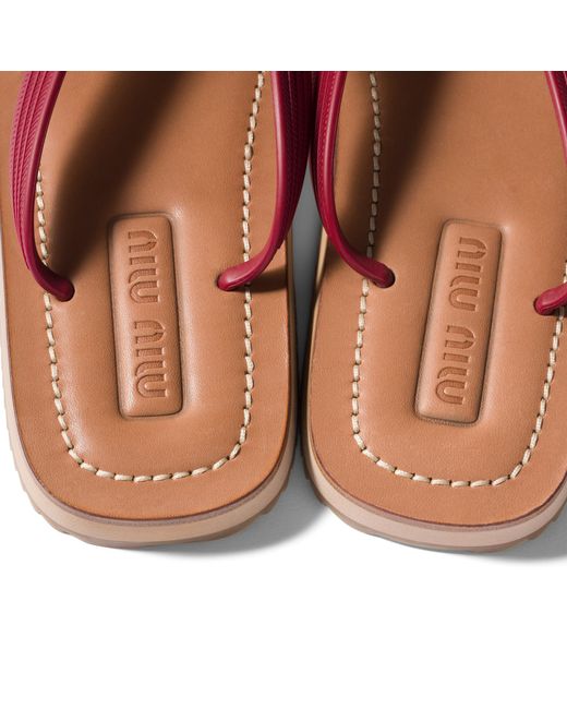 Miu Miu Red Thong Sandals
