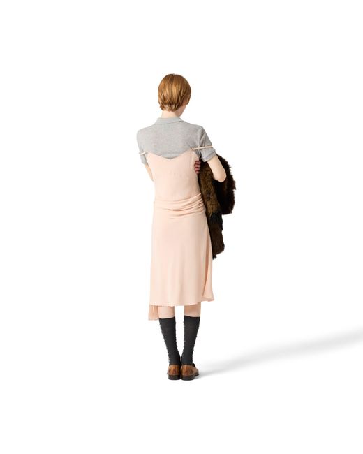 Miu Miu Natural Marocain Crepe Dress