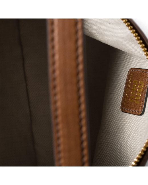 Miu Miu Brown Spirit Nappa Leather Pouch