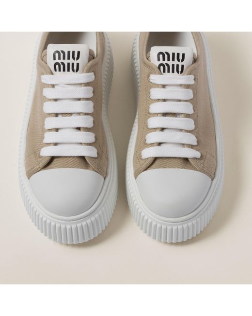 Miu Miu Metallic Denim Sneakers