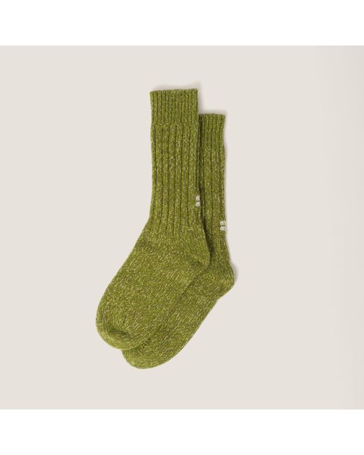 Miu Miu Green Wool And Cashmere Socks