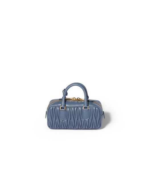 Miu Miu Blue Arcadie Matelassé Nappa Leather Bag