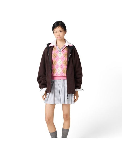 Miu Miu Brown Fleece Zipper Jacket