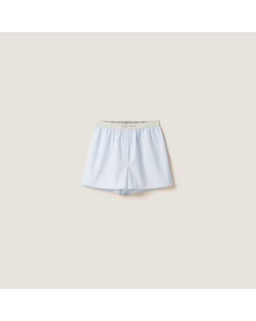 Miu Miu Blue Striped Boxer Shorts