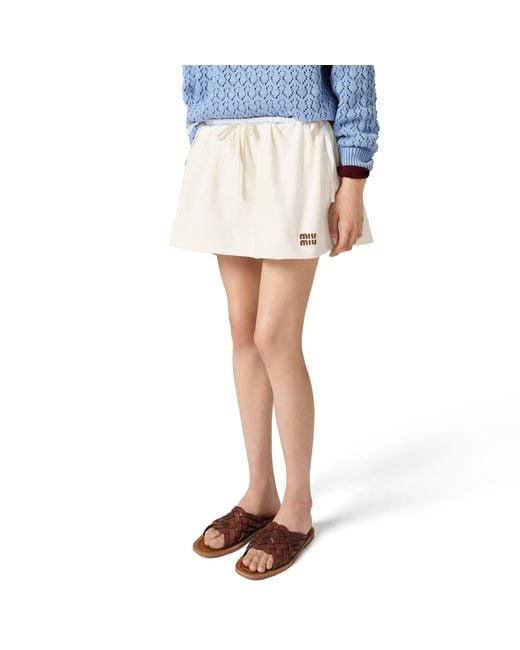 Miu Miu White Jersey Miniskirt