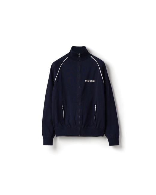 Miu Miu Blue Technical Yarn Sweatshirt