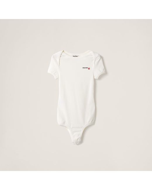 Miu Miu White Petit Bateau X Miu Miu Stretch Jersey Bodysuit