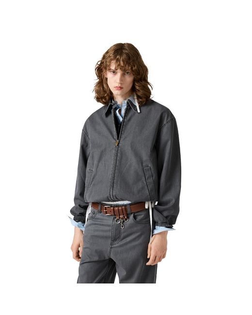 Miu Miu Gray Chambray Blouson Jacket