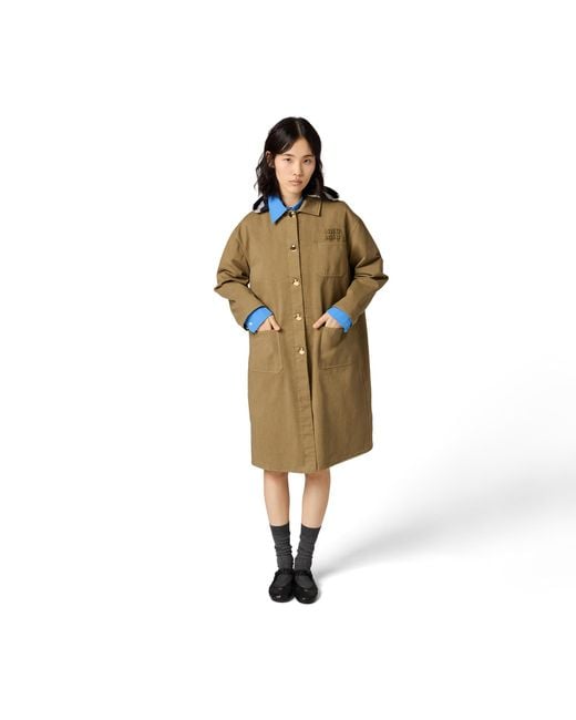 Miu Miu Natural Old Gabardine Single-Breasted Coat