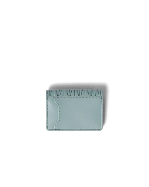 Miu Miu Blue Matelassé Nappa Leather Card Holder
