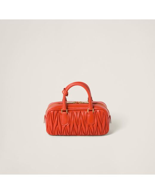 Miu Miu Arcadie matelassé nappa-leather bag - Red