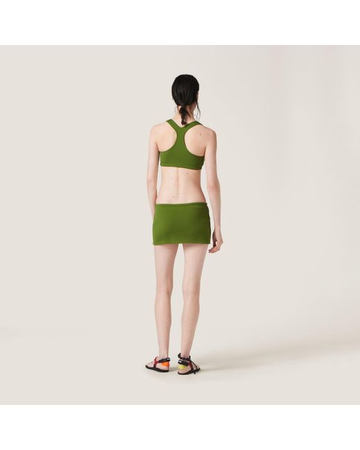 Miu Miu Green Nylon Miniskirt