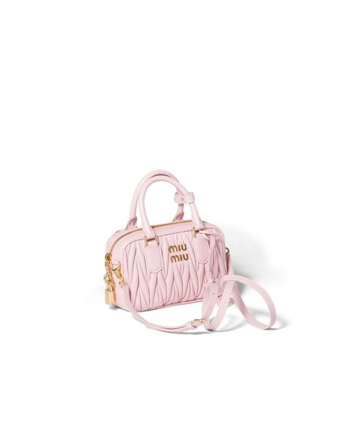 Miu Miu Pink Arcadie Matelassé Nappa Leather Bag