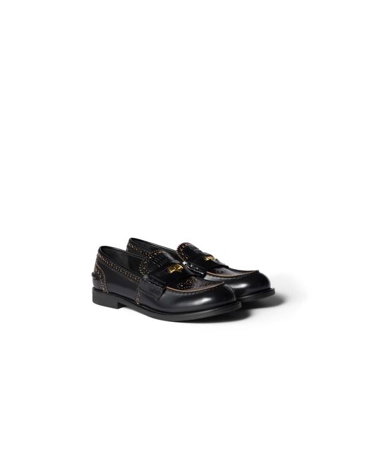 Miu Miu Black Leather Loafers