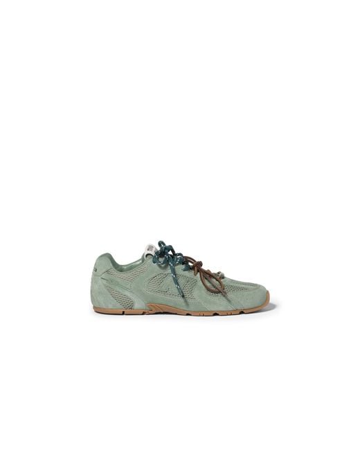 Miu Miu Green New Balance X 530 Sl Suede And Mesh Sneakers