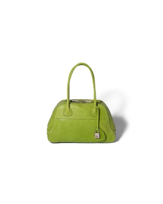 Miu Miu Green Vivant Nappa Leather Bag