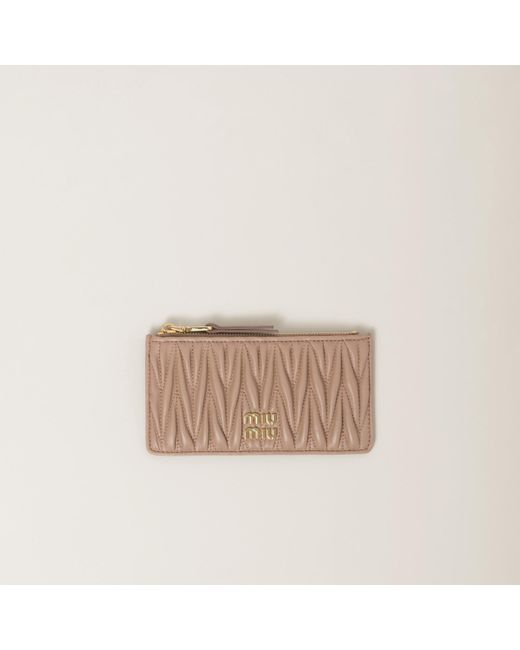 Miu Miu Natural Matelassé Nappa Leather Envelope Wallet