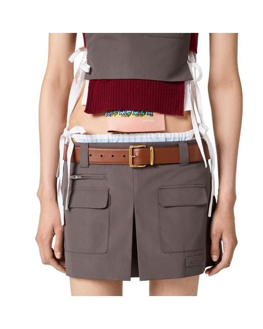 Miu Miu Brown Poplin Miniskirt