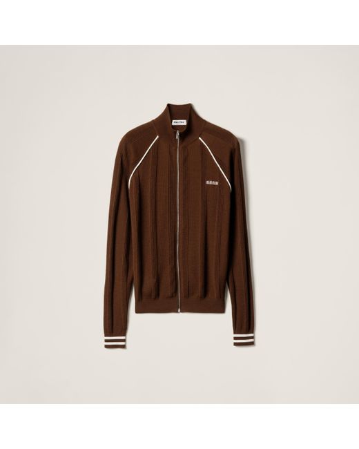 Miu Miu Brown Cotton Cardigan