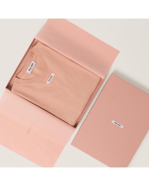 Miu Miu Pink Cotton T-shirt