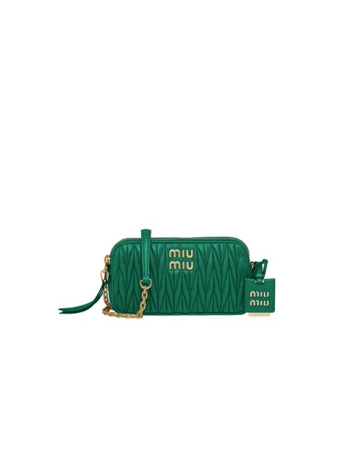 Miu Miu Green Matelassé Nappa Leather Mini-bag
