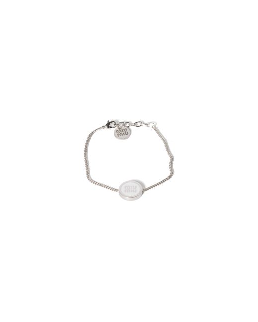 Miu Miu Metallic Enameled Metal Bracelet