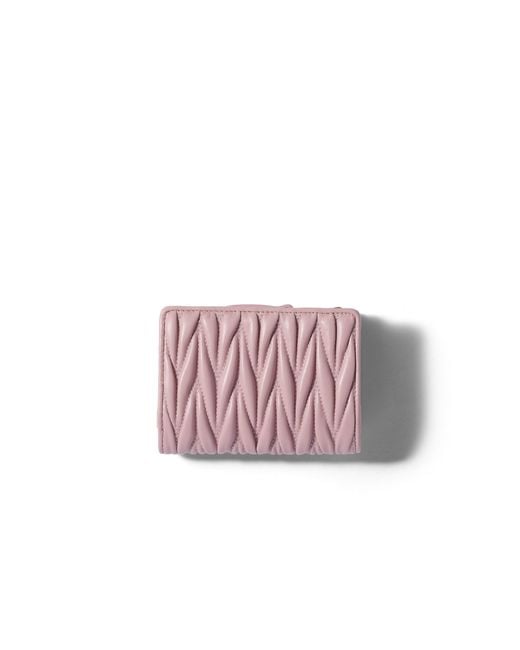 Miu Miu Pink Matelassé Nappa Leather Small Wallet