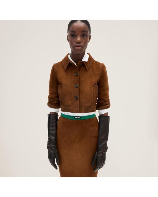 Cropped suede jacket online