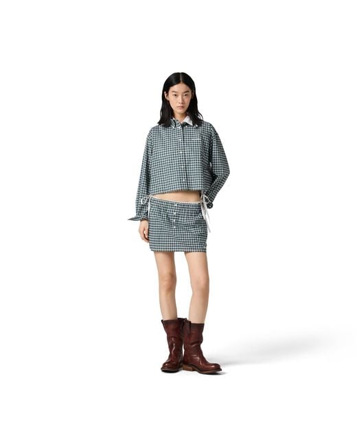 Miu Miu Blue Plaid Miniskirt