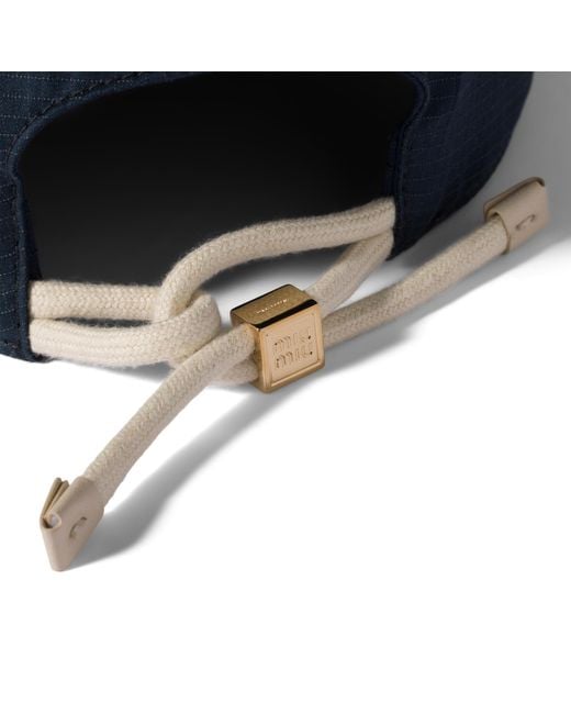 Miu Miu Blue Cotton Baseball Cap
