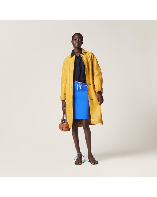 Miu Miu Yellow Nappa Leather Coat