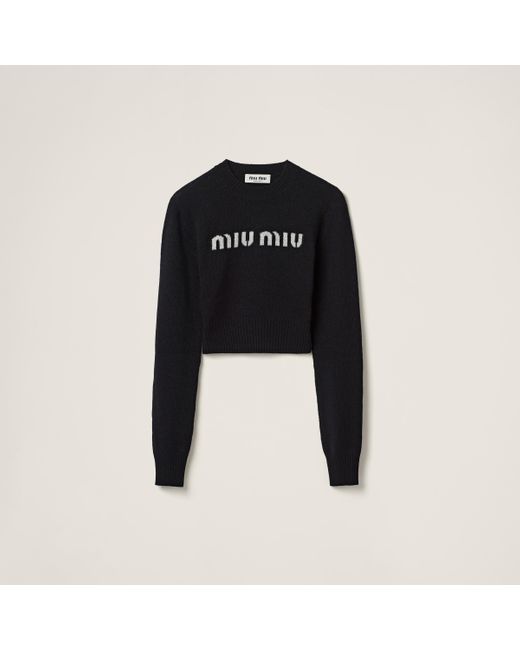 Miu Miu Black Wool And Cashmere Sweater